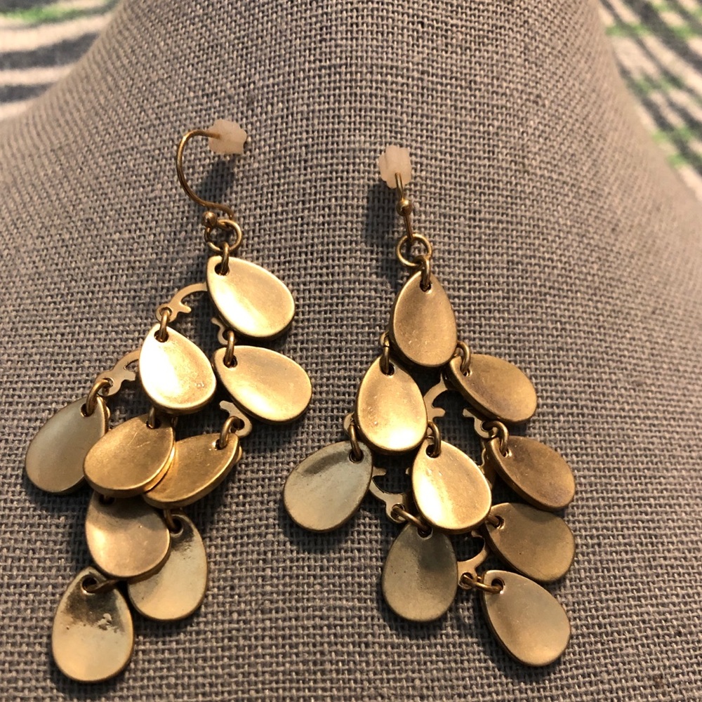 Gold Colored Dangle Earrings